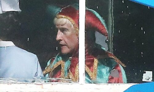 Steve Coogan pictured as Jimmy Savile for first time on set of controversial series